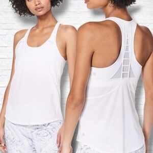 Lululemon "Breezy" Light Pink/White Singlet Tank Top Size S/M